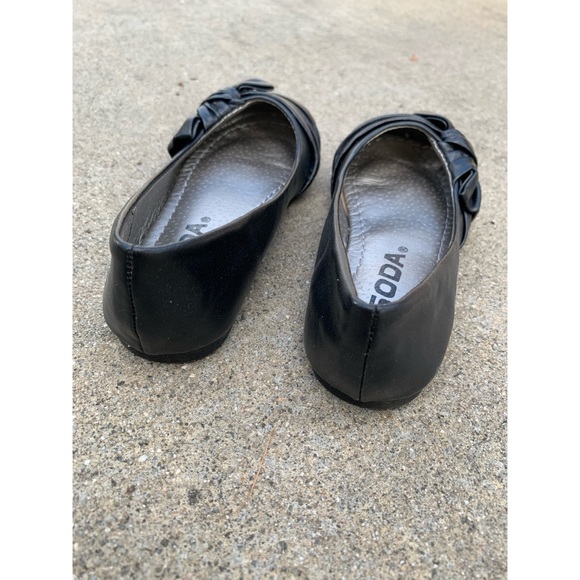Toddler Kids Black Bow Slip On Ballet Flats - Picture 4 of 4